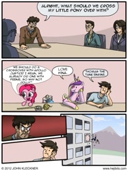 Size: 500x669 | Tagged: safe, pinkie pie, princess cadance, alicorn, earth pony, pony, ace attorney, apollo justice, bad boss, chad from accounting, comic, crossover, employer meme, exploitable meme, hejibits, love hina, phoenix wright, thomas the tank engine, turnabout storm