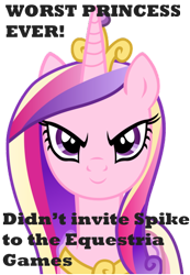 Size: 416x600 | Tagged: safe, princess cadance, alicorn, pony, equestria games (episode), equestria games, image macro, meme, solo