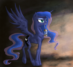 Size: 1200x1090 | Tagged: safe, artist:holka13, princess luna, alicorn, pony, cave, female, horn, mare, solo