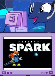 Size: 343x477 | Tagged: safe, princess luna, alicorn, pony, conker, exploitable meme, meme, obligatory pony, project spark, rareware, tv meme