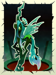 Size: 600x800 | Tagged: safe, artist:4nob, queen chrysalis, changeling, changeling queen, female, pixiv, solo