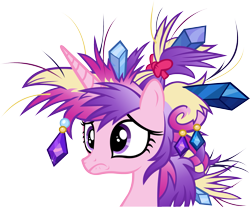 Size: 1843x1528 | Tagged: safe, artist:gray-gold, princess cadance, alicorn, pony, games ponies play, bad hair, frown, lip bite, messy mane, sad, simple background, solo, transparent background, vector