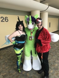 Size: 768x1024 | Tagged: safe, derpibooru import, king sombra, queen chrysalis, oc, oc:crescent star, human, bronycon, clothes, cosplay, costume, fursuit, irl, irl human, photo, t pose