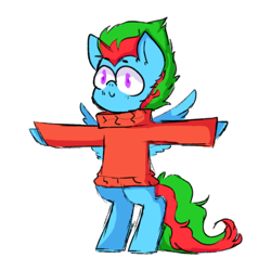 Size: 500x500 | Tagged: safe, artist:kattrilogy, oc, oc only, oc:nazarino, pegasus, pony, male, simple background, solo, t pose, t pose tuesday, white background