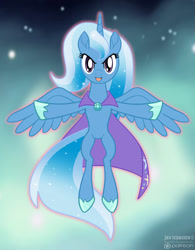 Size: 1000x1282 | Tagged: safe, artist:foxbeast, trixie, alicorn, pony, alicornified, aura, female, mare, race swap, t pose, trixiecorn