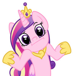 Size: 500x524 | Tagged: safe, artist:tenaflyviper, princess cadance, alicorn, pony, :i, female, looking at you, mare, reaction image, shrug, shrugpony, simple background, solo, transparent background, vector