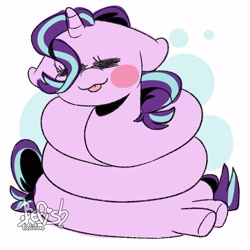Size: 3000x3000 | Tagged: safe, artist:befishproductions, starlight glimmer, pony, unicorn, :p, blush sticker, blushing, coils, cute, eyes closed, floppy ears, glimmerbetes, high res, long glimmer, long pony, meme, solo, tongue out