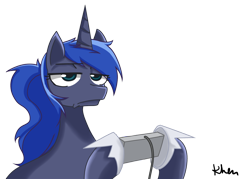 Size: 1400x1000 | Tagged: safe, artist:kprovido, princess luna, alicorn, pony, gamer luna, simple background, solo