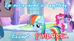 Size: 1280x719 | Tagged: safe, pinkie pie, princess cadance, rainbow dash, twilight sparkle, alicorn, earth pony, pegasus, pony, games ponies play, blue text, image macro