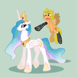 Size: 700x700 | Tagged: safe, artist:fmayang, princess celestia, alicorn, pony, animated, automail, crossover, edward elric, fullmetal alchemist, ponified, pouting, short