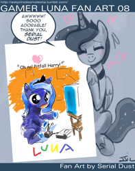 Size: 1280x1627 | Tagged: safe, artist:johnjoseco, artist:serial dust, princess luna, alicorn, pony, ask princess molestia, atari, cute, filly, gamer luna, gamer luna fan art, lunabetes, pitfall, television