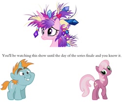 Size: 647x550 | Tagged: safe, cheerilee, princess cadance, snips, alicorn, pony, meta, text, truth