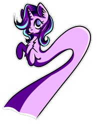 Size: 3873x4882 | Tagged: safe, artist:coco-drillo, starlight glimmer, original species, pony, snake, snake pony, unicorn, :p, absurd resolution, cell shaded, chest fluff, ear fluff, long glimmer, long pony, natg2020, newbie artist training grounds, outline, raised hoof, raised hooves, simple background, solo, tongue out, transparent background