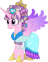 Size: 808x1040 | Tagged: safe, artist:vector-brony, princess cadance, alicorn, pony, games ponies play, ceremonial headdress, clothes, dress, simple background, transparent background, vector