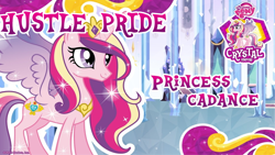 Size: 1920x1080 | Tagged: safe, edit, princess cadance, alicorn, pony, hustle pride, text, wallpaper