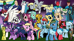 Size: 1000x556 | Tagged: safe, derpy hooves, lyra heartstrings, mare do well, princess celestia, queen chrysalis, rainbow dash, twilight sparkle, twilight sparkle (alicorn), oc, oc:anon, oc:fausticorn, oc:marker pony, oc:milky way, oc:tracy cage, alicorn, earth pony, human, pegasus, pony, unicorn, the mysterious mare do well, /mlp/, 4chan, 4chan cup, 4chan cup scarf, >no hooves, >rape, anon in equestria, best pony, clothes, cup, eyes closed, face mask, fedora, female, flag, flying, football, frown, glare, grin, hat, hate and penetrate, headband, invisible, irrational exuberance, jackie chan tulpa, lidded eyes, looking at you, looking back, lyra plushie, m.a. larson, male, mare, meghan mccarthy, no hooves, open mouth, panda ring, pandering, plothole plush lyra, plushie, pose, raised eyebrow, raised hoof, safest hooves, scarf, shirt, smiling, smirk, socks, spaghetti, spread wings, squee, stallion, steam, tara strong, team, the burdened, trilby, trophy, twilight scepter, unamused, wat, wide eyes, wings