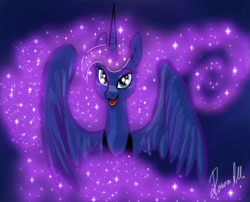 Size: 512x413 | Tagged: safe, artist:allocen, princess luna, alicorn, pony, female, horn, looking at you, mare, solo