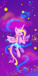 Size: 500x1000 | Tagged: safe, artist:renaifoxi, princess cadance, alicorn, pony, eyes closed, female, solo