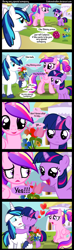 Size: 1200x4050 | Tagged: safe, artist:coltsteelstallion, princess cadance, shining armor, twilight sparkle, alicorn, pony, unicorn, blushing, comic, crying, filly, hug, tower of pimps