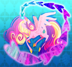 Size: 2100x1950 | Tagged: safe, artist:mizzsnow, princess cadance, alicorn, pony, crown, female, horn, mare, multicolored mane, solo