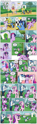 Size: 1200x4000 | Tagged: safe, artist:muffinshire, night light, princess cadance, shining armor, twilight sparkle, twilight velvet, alicorn, pony, unicorn, comic:twilight's first day, adorkable, blushing, clothes, cockblock, comic, cute, dork, fence, filly, garden, gate, hair bow, kiss on the cheek, kiss sandwich, kissing, moment killer, muffinshire is trying to murder us, parent, scrunchy face, slice of life, sproing, sunshine sunshine, taxi, twiabetes, uniform, what just happened