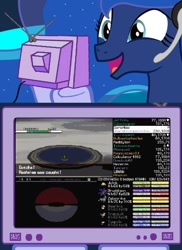 Size: 561x769 | Tagged: safe, princess luna, alicorn, pony, exploitable meme, gamer luna, meme, obligatory pony, pokémon, tv meme, twitch plays pokémon, wat