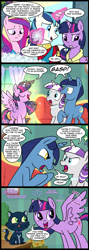 Size: 713x2000 | Tagged: safe, artist:madmax, night light, princess cadance, shining armor, twilight sparkle, twilight sparkle (alicorn), twilight velvet, alicorn, cat, pony, unicorn, magical mystery cure, adultery, alicornification, alicornified, angry, argument, ascension, bored, comic, crying, damn you twilight sparkle, dvd, eye contact, eyes closed, female, flapping, flashback, frown, funny, gasp, glare, gritted teeth, implied infidelity, infidelity, licking lips, liquid pride, mare, marital problems, mr whiskers, mr. whiskers, nervous, oblivious, oblivious twilight is oblivious, oh dear, oh yeah, op is a cuck, op is trying to start shit, open mouth, pet, philander, philanderer, race swap, raised hoof, shocked, shocking, smiling, sparkles, spread wings, tears of joy, this will end in divorce, tissue, tongue out, we don't normally wear clothes, wing spreading, wings, wiping tears, yeah, yeah!!!!!!!!