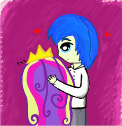 Size: 572x593 | Tagged: safe, artist:faeriedustshadows, princess cadance, shining armor, clothes, female, humanized, male