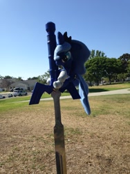 Size: 2448x3264 | Tagged: safe, artist:iflysna94, princess luna, irl, master sword, photo, plushie, sword, the legend of zelda, weapon