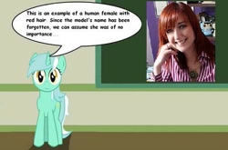 Size: 577x381 | Tagged: safe, artist:ponyflea, lyra heartstrings, human, chalkboard, human studies101 with lyra, irl, lauren faust, photo