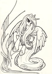 Size: 861x1222 | Tagged: artist needed, source needed, safe, princess cadance, alicorn, pony, art deco, jewelry, lineart, long tail, regalia