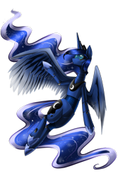 Size: 1280x1920 | Tagged: safe, artist:skyrore1999, princess luna, alicorn, pony, robot, simple background, solo