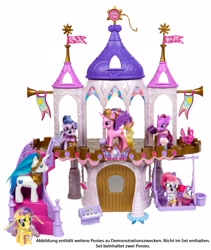 Size: 1944x2300 | Tagged: safe, princess cadance, shining armor, twilight sparkle, alicorn, butterfly, pony, unicorn, brushable, cake, castle, flower filly, flower girl, german, official, piano, toy, unknown pony, unnamed pony