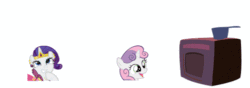 Size: 500x175 | Tagged: safe, artist:theelinker, derpibooru import, bon bon, lyra heartstrings, rarity, smooze, sweetie belle, sweetie drops, pony, unicorn, animated, baking, cooking, dialogue, emote story, emotes, linker you magnificent bastard, ponymotes, pot, this will end in tears and/or breakfast, vulgar