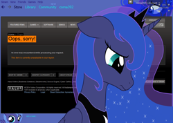 Size: 1034x737 | Tagged: safe, artist:coma392, princess luna, alicorn, pony, pixiv, solo, steam (software)