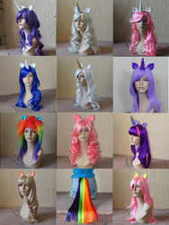 Size: 900x1200 | Tagged: artist needed, safe, derpibooru import, applejack, fluttershy, pinkie pie, rainbow dash, rarity, twilight sparkle, earth pony, pony, cosplay, irl, photo, wigs