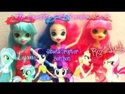 Size: 480x360 | Tagged: safe, bon bon, lyra heartstrings, roseluck, sweetie drops, equestria girls, doll, toy