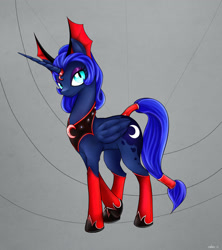 Size: 1600x1800 | Tagged: safe, artist:mcsadat, idw, princess luna, alicorn, pony, spoiler:comic, evil luna, female, hoof shoes, horn, horn ring, mare, peytral, solo, tail wrap