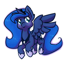 Size: 1024x939 | Tagged: safe, artist:crazy-luna, princess luna, alicorn, pony, blushing, simple background, solo