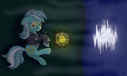 Size: 5000x3000 | Tagged: safe, artist:denial-is-tragic, lyra heartstrings, pony, unicorn, fanfic:background pony, absurd resolution, campfire, clothes, emo lyra, hoodie, on side, ponies wearing black, sad, solo, stone, water