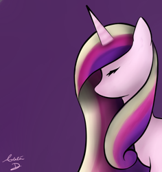 Size: 528x559 | Tagged: safe, artist:foreverincompetent, princess cadance, alicorn, pony, crown, female, horn, mare, multicolored mane, solo