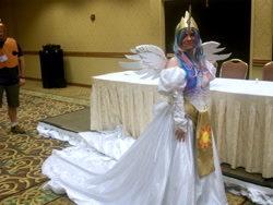 Size: 4000x3000 | Tagged: artist needed, safe, princess celestia, human, clothes, convention, cosplay, dress, irl, irl human, photo, solo, st. louis crystal fair