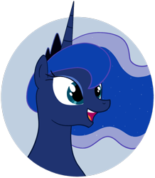 Size: 936x1072 | Tagged: safe, artist:eightbithoof, princess luna, alicorn, pony, bust, open mouth, solo