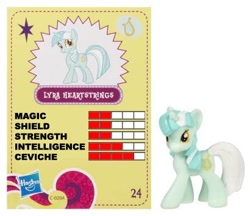 Size: 410x354 | Tagged: safe, edit, lyra heartstrings, blind bag, collector card, irl, photo, toy