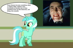 Size: 887x588 | Tagged: safe, lyra heartstrings, vampire, chalkboard, christopher lee, dracula, human studies101 with lyra, meme, photo