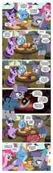 Size: 950x3088 | Tagged: safe, artist:pixelkitties, maud pie, pinkie pie, princess celestia, trixie, twilight sparkle, twilight sparkle (alicorn), alicorn, pony, maud pie (episode), alcohol, applejack daniel's, censored vulgarity, comic, cthulhu mythos, eating, eldritch abomination, female, food, fried chicken, grawlixes, h.p. lovecraft, h.p.lovecraft, hay burger, hay fries, implied scootabuse, lovecraft, mare, quote, reference, scootachicken, swearing, table, that pony sure does love burgers, the dunwich horror, troll 2, twilight burgkle, vulgar, whiskey, wilbur whateley