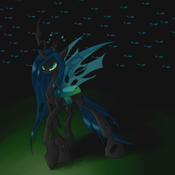 Size: 4000x4000 | Tagged: dead source, safe, artist:cloud-dash, queen chrysalis, changeling, changeling queen, female, horn