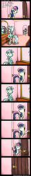 Size: 768x4239 | Tagged: safe, artist:myminiatureequine, bon bon, lyra heartstrings, sweetie drops, earth pony, pony, unicorn, backing away, bipedal, caught, clothes, comic, door, duo, female, i like pants, mare, mirror, pants