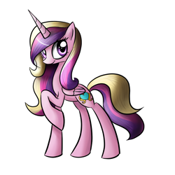 Size: 1000x1000 | Tagged: safe, artist:koijoy, princess cadance, alicorn, pony, female, horn, simple background, solo