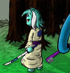 Size: 1072x1116 | Tagged: safe, artist:darkone10, lyra heartstrings, minuette, pony, unicorn, duo, duo female, female, horn, mare, samurai